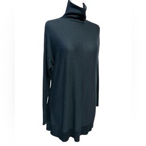 LOFT Mockneck Teal Tunic Sweater M EUC